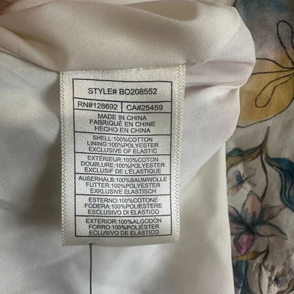 Steve Madden Cream Floral Crew Neck Cap Sleeve Faith Mini Dress - Picture 8 of 8